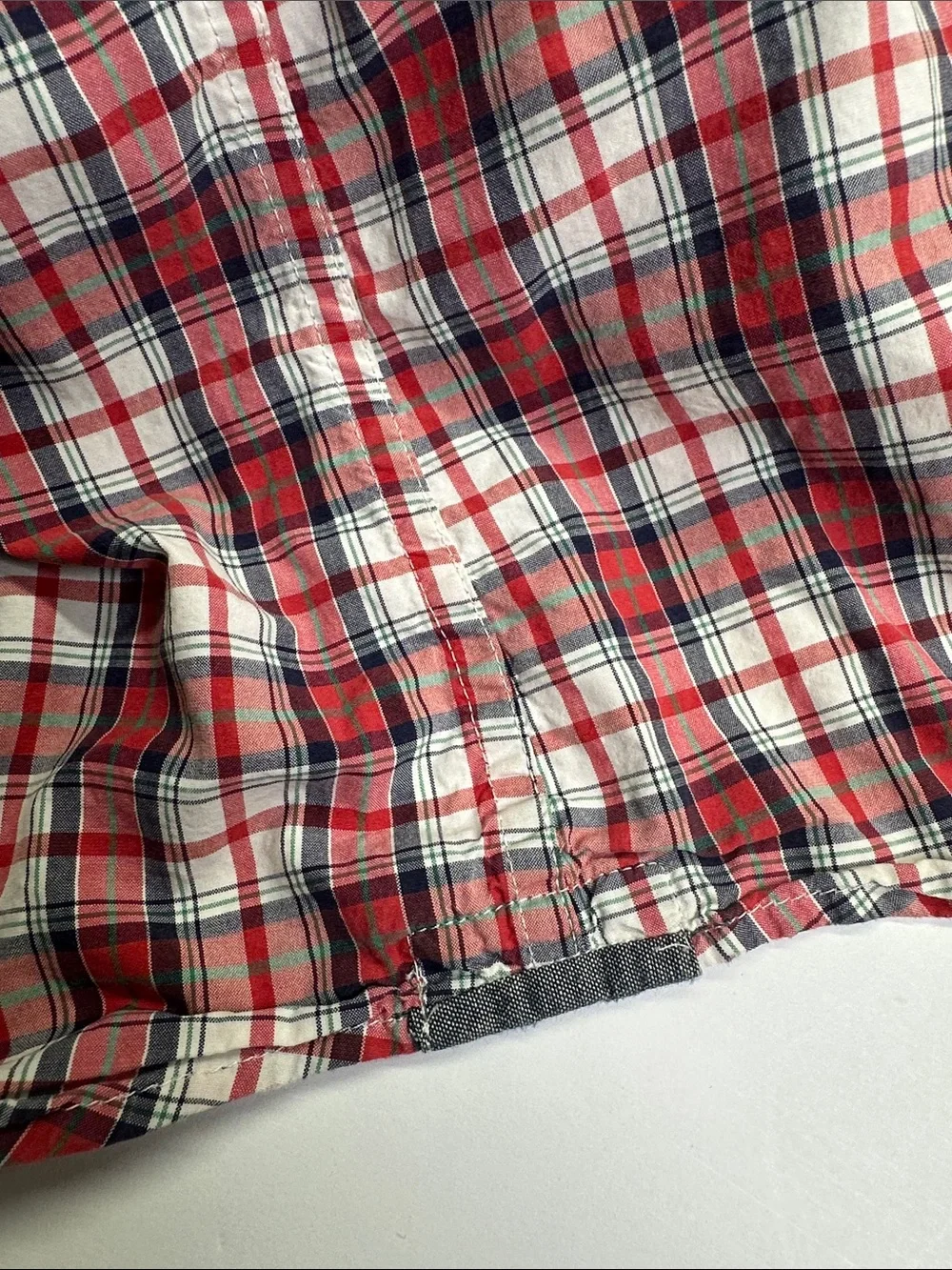 J. Crew Tartan Plaid Button Up Shirt, Men's XL Red White & Blue Cotton Casual